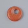 Ciondolo a ciambella (anello) Avventurina Sabbia d'Oro sintetica, pietra, diametro 18x5 mm (+/-), foro di 5 mm (+/-)