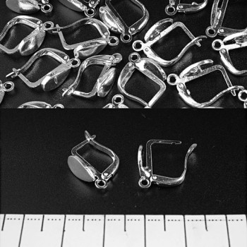 Fornitura: ganci con chiusura inglese a linguetta, 50 paia, 14×10 mm, metallo argentato