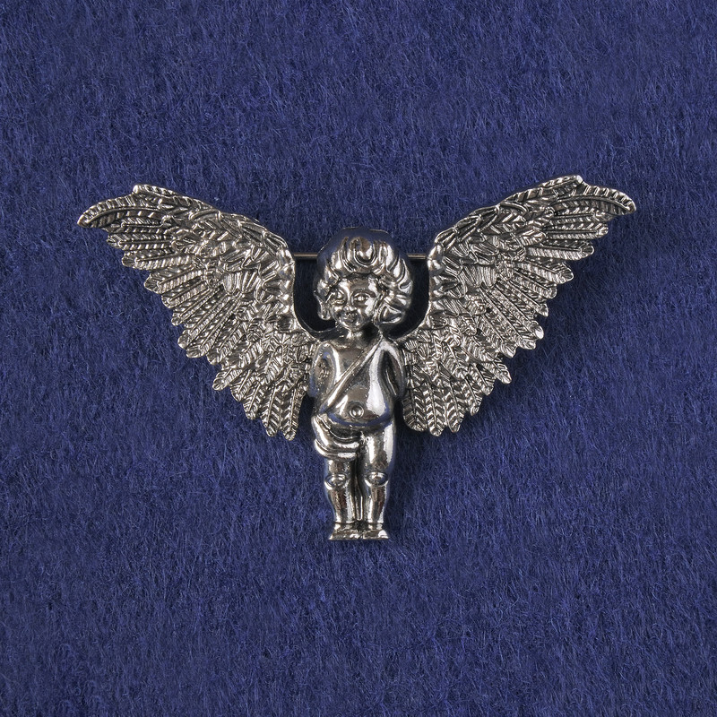 Spilla-pendente Angelo metallo argentato 33×51 mm+