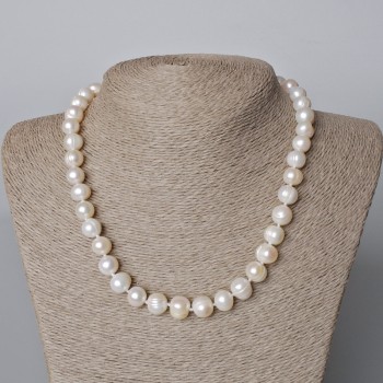 Collana di perle d'acqua dolce a rilievo, diametro 11×9 mm+-, lunghezza 45–46 cm+-