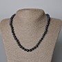 Collana di perle nere d'acqua dolce, diametro 8 mm e 5×7 mm, lunghezza 44–45 cm ±