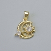 Pendente «Luna» con cristalli bianchi, metallo dorato, diametro 16×16 mm, lunghezza di circa 21 mm