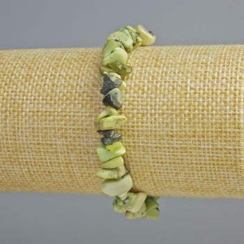 Bracciale serpentino, pietra naturale granuli, diametro 8×4 mm, lunghezza 18 cm +/- (elastico)