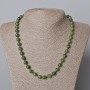 Collana con giadeite, pietra naturale, sfere sfaccettate da 8 mm, lunghezza 45-49 cm+