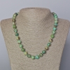 Collana in crisolite, pietra naturale, perle lisce, diametro 10 mm ±, lunghezza 45–49 cm ±