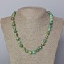 Collana in crisolite, pietra naturale, perle lisce, diametro 10 mm ±, lunghezza 45–49 cm ±