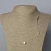 Pendente Xuping con cristallo bianco su filo trasparente, rivestimento in rodio, diametro 8,5 mm, spessore 0,8 mm, lunghezza 45-50 cm