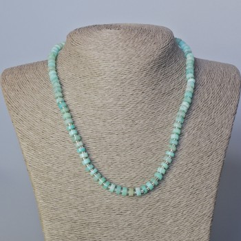Collana in amazonite naturale, perline disco da 6×3 mm, lunghezza 45–47 cm ±