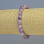 Bracciale in Lepidolite naturale, perle sfaccettate da 8 mm ± (base elastica), lunghezza 18 cm+