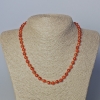 Collana in corniola, pietra naturale, sfere lisce, diametro 6 mm ±, lunghezza 45–47 cm