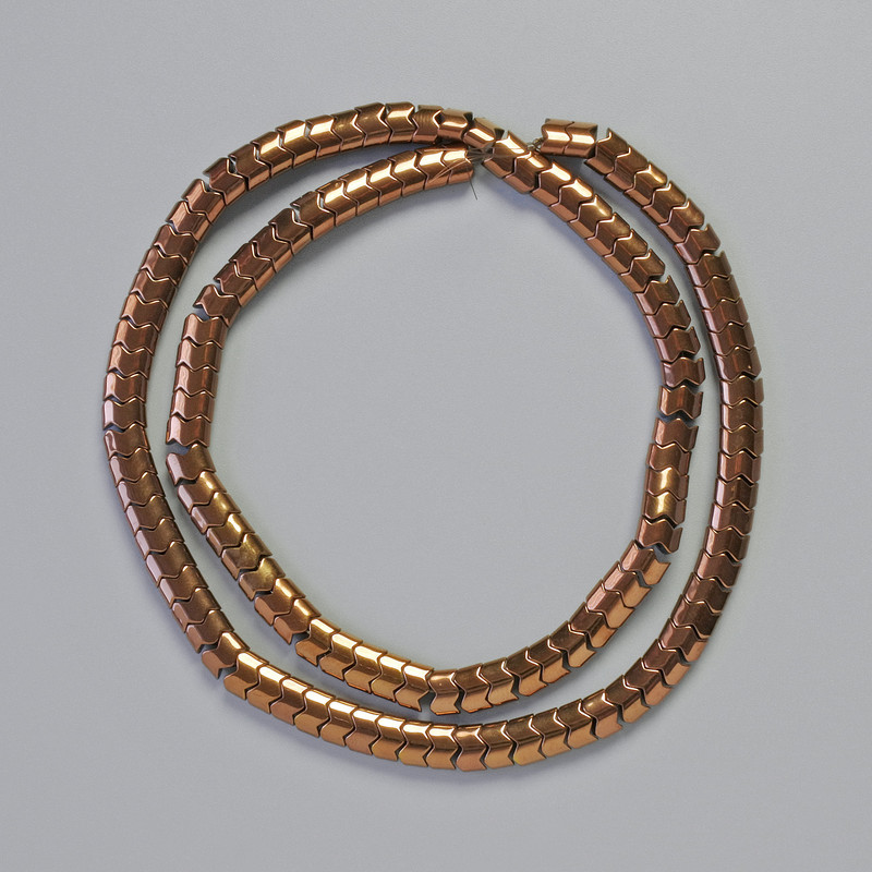 Perline di ematite serpentina zigzag, colore rame, diametro 5×4×3 mm, lunghezza 40 cm circa