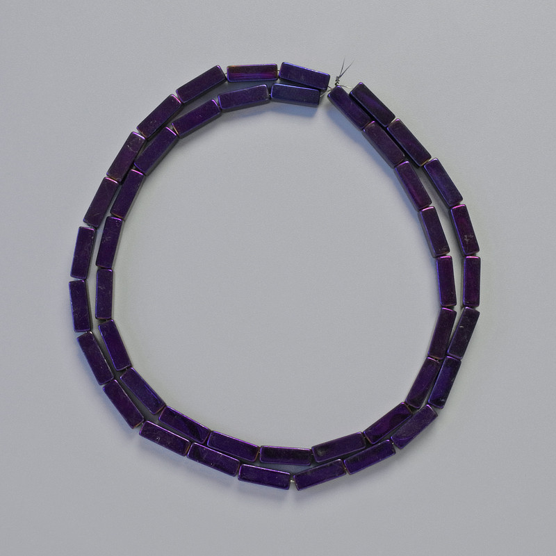 Perle di ematite rettangolari 9x3 mm+- colore viola, stringa
