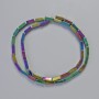 Perline di ematite rettangolari 9×3 mm ± colore arcobaleno, su filo