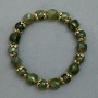 Bracciale in giadeite con cubi e palline, diametro 9 mm ±, diametro 8 mm ±, lunghezza 18 cm ±, elastico con inserti