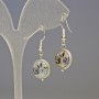 Orecchini in ematite e legno azzurro, argento, diametro 12×4 mm, lunghezza 3,2 cm