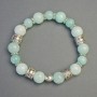 Bracciale in amazonite con inserti, diametro 10 e 8 mm, lunghezza 18 cm +/- elastico