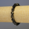 Bracciale in ossidiana solare, pietra naturale, taglio sfaccettato, diametro 8x8 mm ±, lunghezza 18 cm ±, elastico