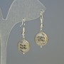 Orecchini in ematite «Albero» opachi argentati