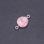 Connettore rosa «druza» acrilico «argento», diametro 14 mm, lunghezza 3 mm