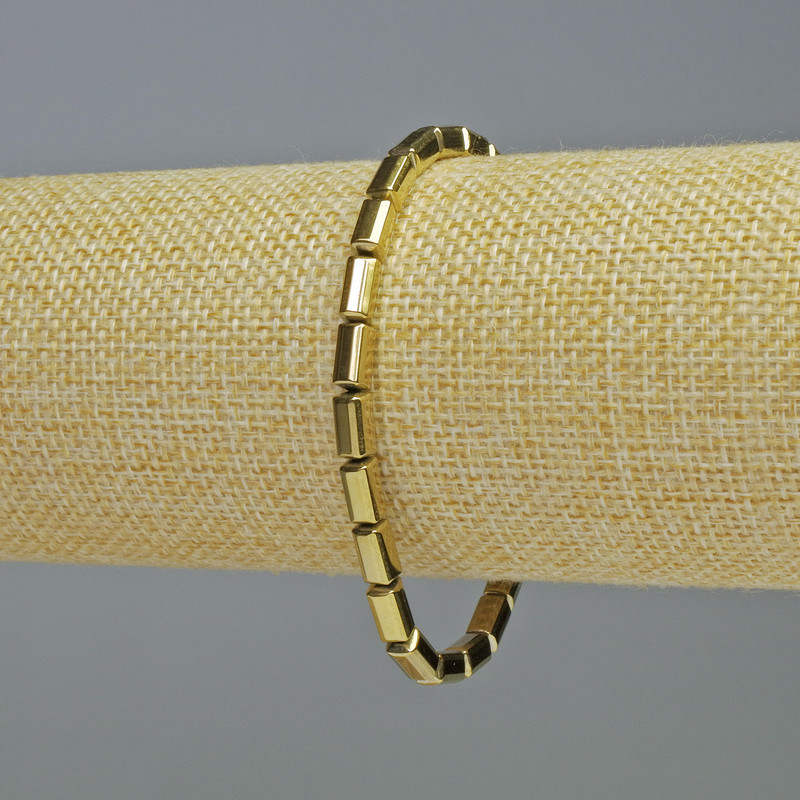 Bracciale in ematite rettangolare dorato, dimensione 8×4 mm, lunghezza 18 cm, elastico