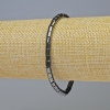 Braccialetto in ematite nero a cilindri zigzag, diametro 4x4 mm, lunghezza 18 cm ± elastico