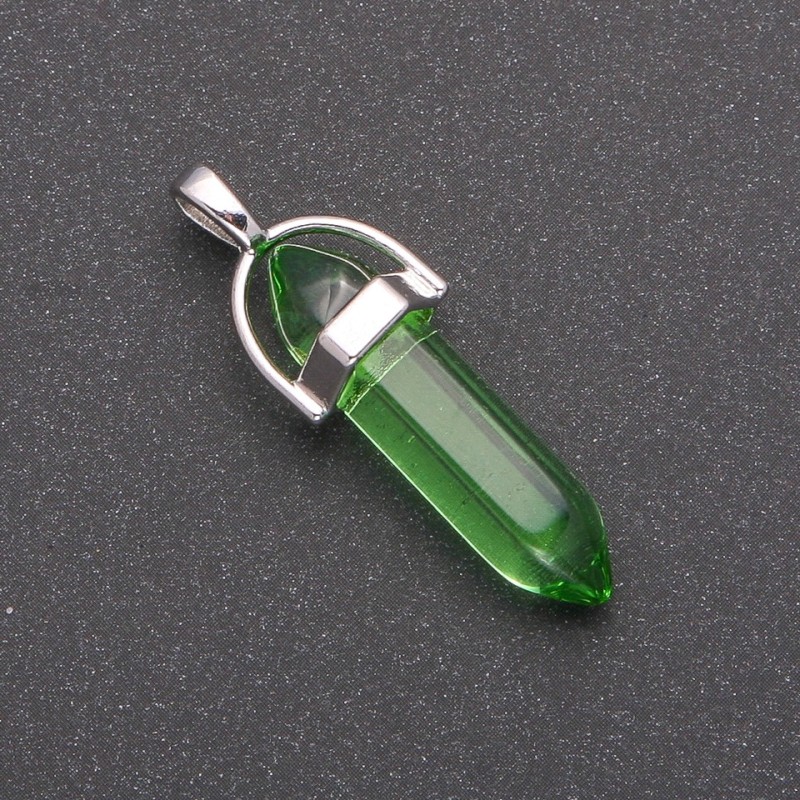 Pendente Esagono Verde 8x35x41 mm