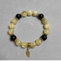 Bracciale Citrino e Schungite, perle lisce, diametro 10 mm ±, lunghezza 18 cm, elastico