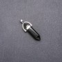 Pendente esagonale pietra agata nera 39x32x9 mm