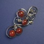 Spilla con corniola e strass grigi colore metallo "argento" 75x37 mm+