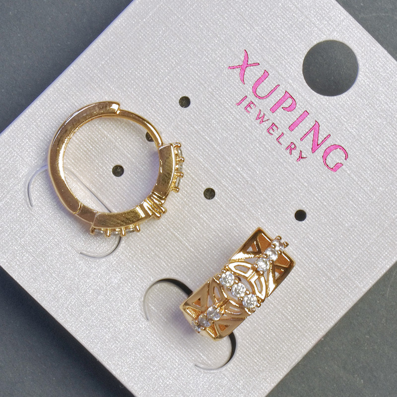 Orecchini Xuping placcati oro 18K con strass bianchi