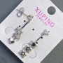 Orecchini Xuping con pietre nere 6x30 mm Rodio