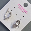 Orecchini Xuping, lunghezza 17 mm, spessore 7 mm, rodio