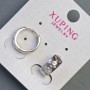 Orecchini Xuping, lunghezza 12 mm, spessore 6 mm, rodio