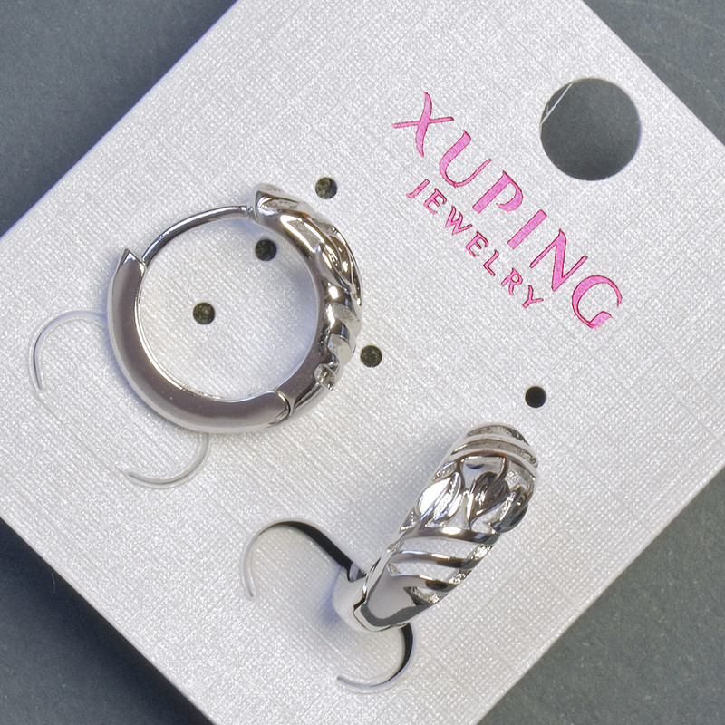 Orecchini Xuping rodio 7×17 mm