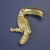 Spilla-pendente Tucano dorato in metallo 62×40 mm