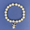 Bracciale Maiorca bianco acrilico, diametro 8 mm, lunghezza 113 cm ±, lunghezza 18 cm ±, elastico