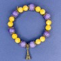 Bracciale in giadeite e sugilite, palline lisce diametro 8,5 mm ± e 10,5 mm ±, lunghezza 18 cm ±, elastico