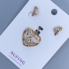 Set Xuping orecchini a perno e ciondolo 'Cuore con l'uccellino', lunghezza 26 mm + doratura in oro 18K