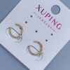 Orecchino clip Xuping con cristallo bianco, diametro 10×2 mm ± placcatura in oro 18K