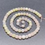 Perline di Morganite su filo, cubo sfaccettato, diametro 5 mm+-, lunghezza 37 cm+-