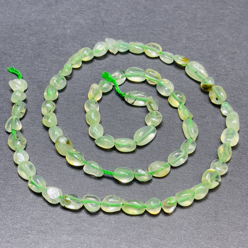 Perline prenite sfaccettate su filo, diametro 7x5 mm+-, lunghezza 41 cm+-