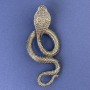 Spilla-ciondolo Serpente colore grigio, metallo argentato, 77×33 mm+
