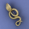 Spilla-pendente «Serpente Cobra» in metallo dorato 77×33 mm+