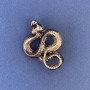 Spilla-ciondolo Serpente, colore bronzo dorato, metallo, 40×31 mm +