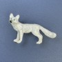 Spilla Cane colore bianco con strass verdi 34×60 mm+