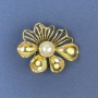 Spilla Fiore con perla in metallo dorato 31×39 mm+