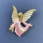 Spilla Angelo con strass rosa e bianchi