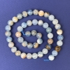 Perline di calcite lisce, sferiche da 8 mm, su filo, lunghezza circa 39 cm+
