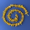 Perline di ambra granuli 10×3 mm ± con perline di rocailles, diametro 3 mm ± su filo, lunghezza 38 cm+