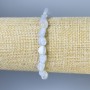 Bracciale in calcedonio levigato, diametro 5-8×6 mm, lunghezza 18 cm, elastico